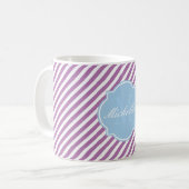 Radiant Orchid Stripe Monogram Mok (Voorkant links)