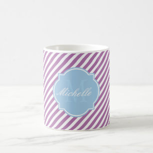 Radiant Orchid Stripe Monogram Mok