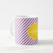 Radiant Orchid Stripe Monogram Mok (Voorkant links)