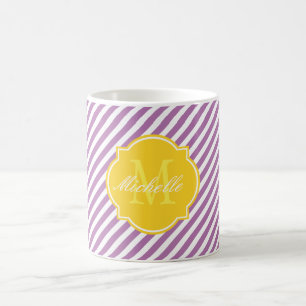 Radiant Orchid Stripe Monogram Mok