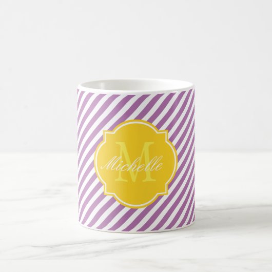 Radiant Orchid Stripe Monogram Mok (Center)