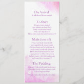 Radiant orchid stylied art bruiloft menu (Achterkant)