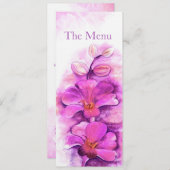 Radiant orchid stylied art bruiloft menu (Voorkant / Achterkant)
