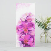 Radiant orchid stylied art bruiloft menu (Staand voorkant)