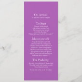 Radiant orchid stylied art bruiloft menu (Achterkant)