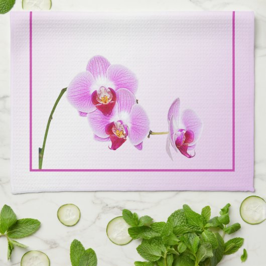 Radiant Orchid Tropical Floral Fotografie Theedoek (Gevouwen)