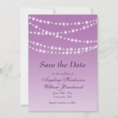 Radiant Orchid Twinkle Lichten sparen de Datum Save The Date (Voorkant)