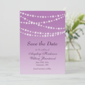 Radiant Orchid Twinkle Lichten sparen de Datum Save The Date (Staand voorkant)