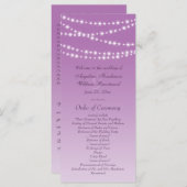 Radiant Orchid Twinkle Lights Wedding Program Programmakaart (Voorkant / Achterkant)