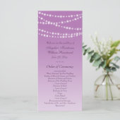 Radiant Orchid Twinkle Lights Wedding Program Programmakaart (Staand voorkant)