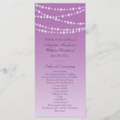 Radiant Orchid Twinkle Lights Wedding Program Programmakaart (Voorkant)
