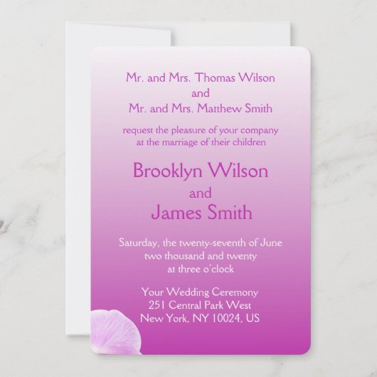 Radiant Orchid Wedding Invitations Kaart (Voorkant)