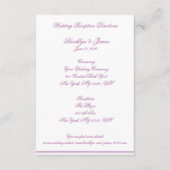 Radiant Orchid Wedding Maps and Directions Informatiekaartje (Voorkant)