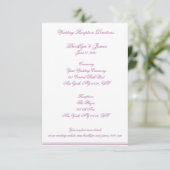 Radiant Orchid Wedding Maps and Directions Informatiekaartje (Staand voorkant)