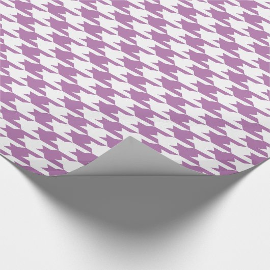 Radiant orchid & White Houndstooth Pattern Cadeaupapier (Hoek)