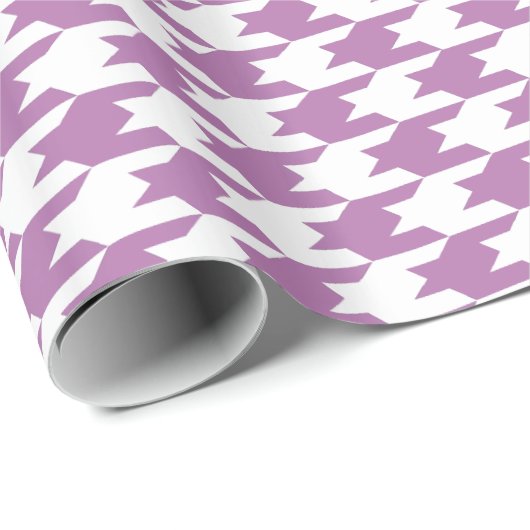 Radiant orchid & White Houndstooth Pattern Cadeaupapier (Rol Hoek)