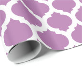 Radiant Orchid & White Moroccan patroon Cadeaupapier (Rol Hoek)