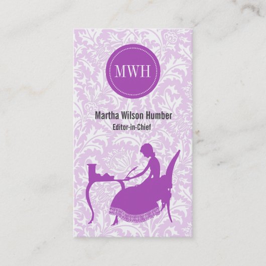 Radiant Orchid Writer Author Visitekaartje (Voorkant)
