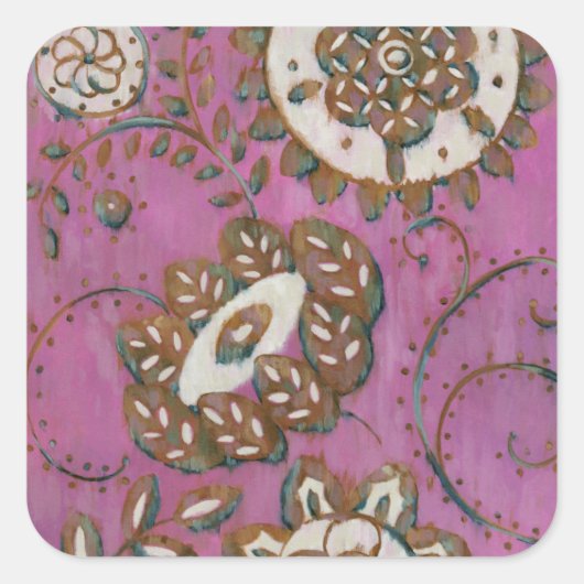 Radiant Ornament II Vierkante Sticker (Voorkant)