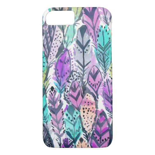 Radiant Paars Boho Feathers Case-Mate iPhone Case (Achterkant)
