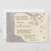 Radiant Paars Boom Koraalvogels bruiloft Kaart (Voorkant)