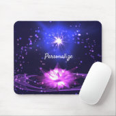 Radiant Paars Crystal Lotus Stars personaliseren Muismat (Met muis)
