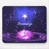 Radiant Paars Crystal Lotus Stars personaliseren Muismat (Voorkant)