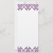 Radiant Paars Damask Swirls Weddenschap Kaart (Achterkant)