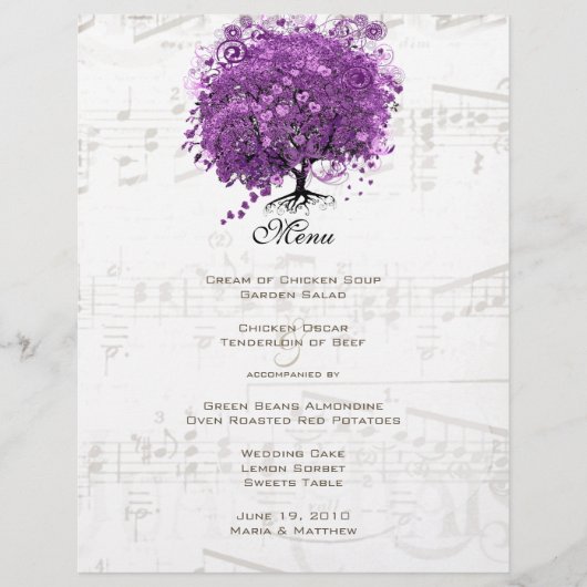 Radiant Paars Heart Leaf Tree Wedding (Voorkant)
