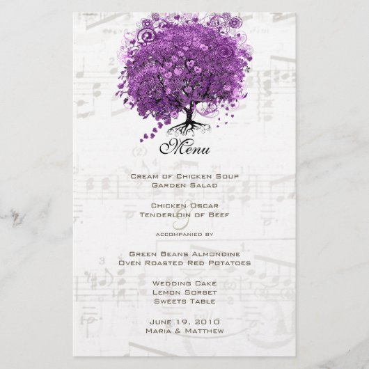 Radiant Paars Heart Leaf Tree Wedding (Voorkant)