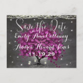 Radiant Paars Heart Leaf Tree Wedding Aankondigingskaart (Voorkant)