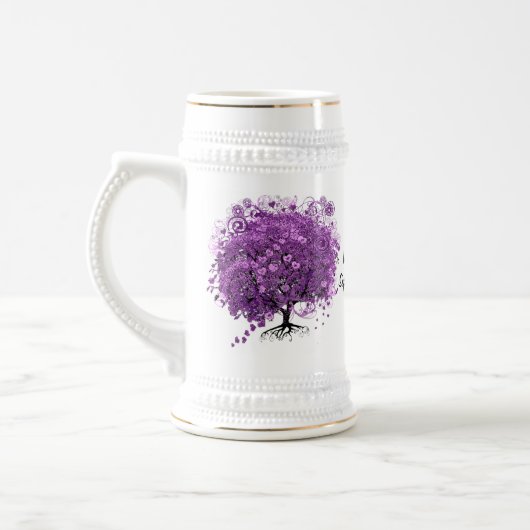 Radiant Paars Heart Leaf Tree Wedding Bierpul (Links)