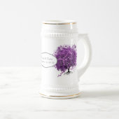 Radiant Paars Heart Leaf Tree Wedding Bierpul (Voorkant rechts)