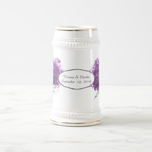 Radiant Paars Heart Leaf Tree Wedding Bierpul (Center)