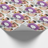 Radiant Paars Heart Leaf Tree Wedding Cadeaupapier (Hoek)