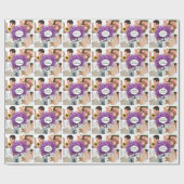 Radiant Paars Heart Leaf Tree Wedding Cadeaupapier (Vlak)