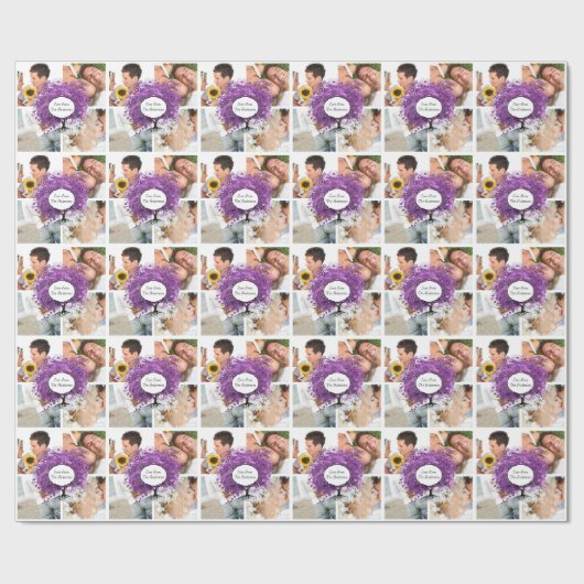 Radiant Paars Heart Leaf Tree Wedding Cadeaupapier (Vlak)