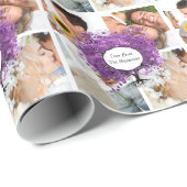 Radiant Paars Heart Leaf Tree Wedding Cadeaupapier (Rol Hoek)