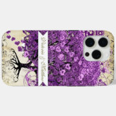 Radiant Paars Heart Leaf Tree Wedding Case-Mate iPhone Case (Achterkant (horizontaal))