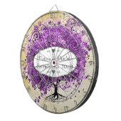 Radiant Paars Heart Leaf Tree Wedding Dartbord (Voorkant Rechts)