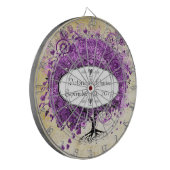 Radiant Paars Heart Leaf Tree Wedding Dartbord (Voorkant Links)