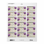 Radiant Paars Heart Leaf Tree Wedding Etiket (Full Sheet)