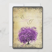 Radiant Paars Heart Leaf Tree Wedding Kaart (Voorkant)