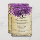 Radiant Paars Heart Leaf Tree Wedding Kaart (Voorkant / Achterkant)