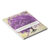 Radiant Paars Heart Leaf Tree Wedding Notitieblok (Schuin)