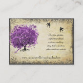 Radiant Paars Heart Leaf Tree Wedding Plaatskaartje (Achterkant)