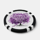 Radiant Paars Heart Leaf Tree Wedding Pokerchips (Enkel)