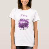 Radiant Paars Heart Leaf Tree Wedding T-shirt (Voorkant)