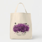 Radiant Paars Heart Leaf Tree Wedding Tote Bag (Voorkant)