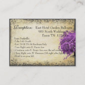 Radiant Paars Heart Leaf Tree Wedding Visitekaartje (Achterkant)